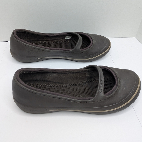 Crocs Brown Sandal Mary Jane Flats 10 Women - Picture 3 of 7